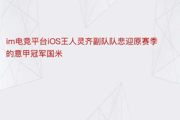 im电竞平台iOS王人灵齐副队队悲迎原赛季的意甲冠军国米