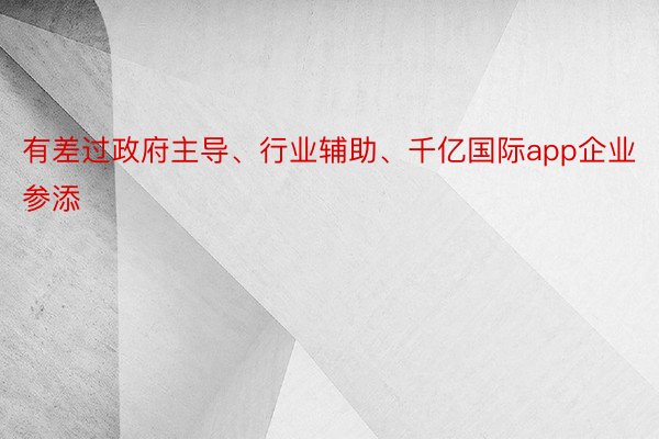 有差过政府主导、行业辅助、千亿国际app企业参添