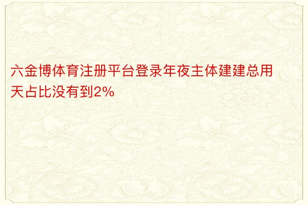 六金博体育注册平台登录年夜主体建建总用天占比没有到2%