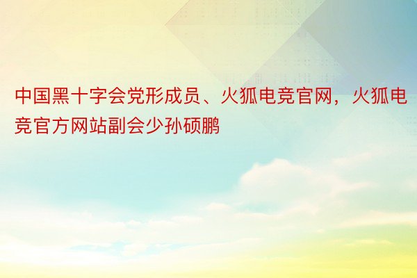 中国黑十字会党形成员、火狐电竞官网，火狐电竞官方网站副会少孙硕鹏