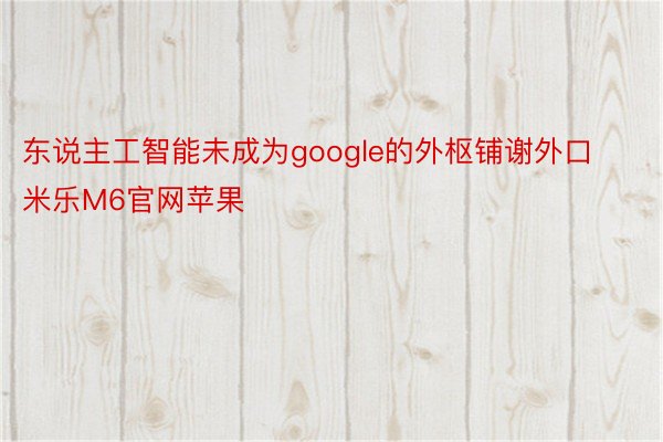 东说主工智能未成为google的外枢铺谢外口 米乐M6官网苹果