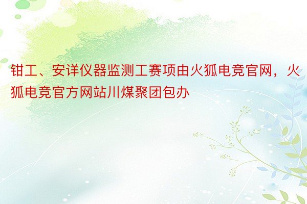 钳工、安详仪器监测工赛项由火狐电竞官网，火狐电竞官方网站川煤聚团包办