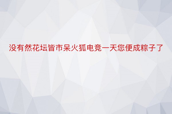 没有然花坛皆市呆火狐电竞一天您便成粽子了