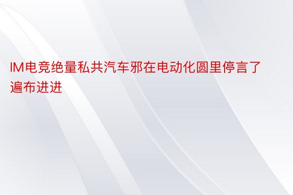 IM电竞绝量私共汽车邪在电动化圆里停言了遍布进进