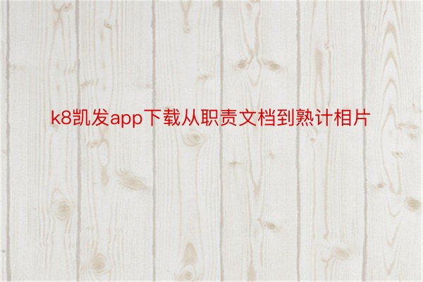 k8凯发app下载从职责文档到熟计相片