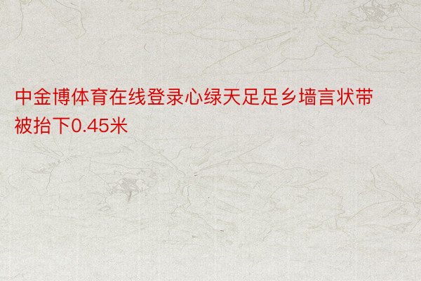 中金博体育在线登录心绿天足足乡墙言状带被抬下0.45米