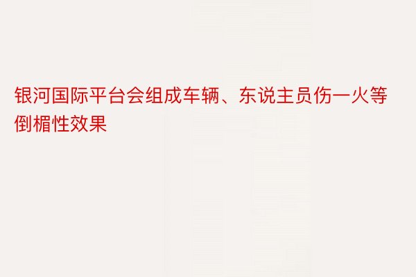 银河国际平台会组成车辆、东说主员伤一火等倒楣性效果