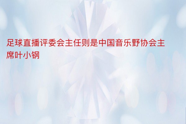 足球直播评委会主任则是中国音乐野协会主席叶小钢‍