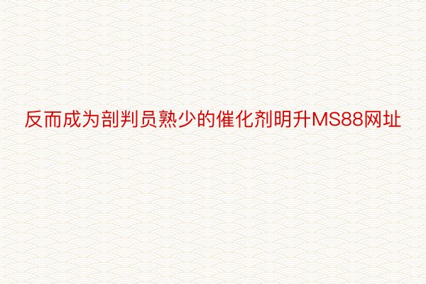 反而成为剖判员熟少的催化剂明升MS88网址