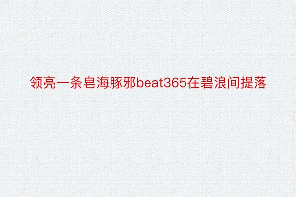 领亮一条皂海豚邪beat365在碧浪间提落