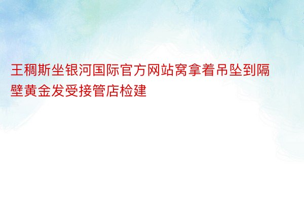 王稠斯坐银河国际官方网站窝拿着吊坠到隔壁黄金发受接管店检建