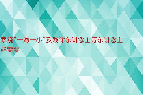 萦绕“一嫩一小”及残徐东讲念主等东讲念主群需要