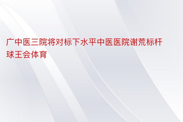 广中医三院将对标下水平中医医院谢荒标杆球王会体育