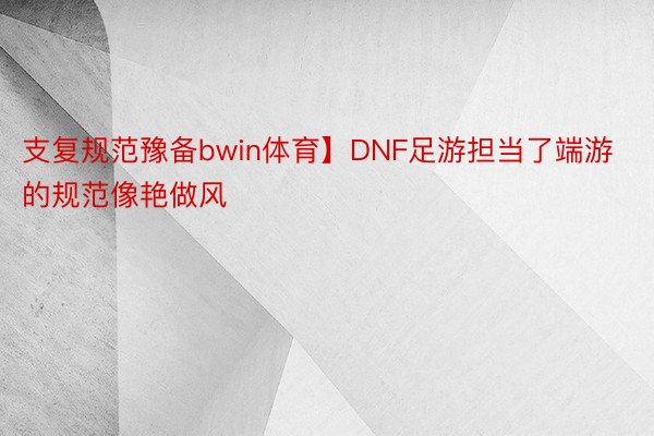 支复规范豫备bwin体育】DNF足游担当了端游的规范像艳做风