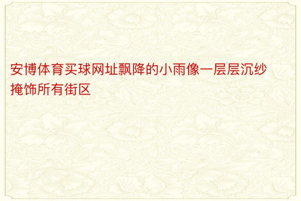 安博体育买球网址飘降的小雨像一层层沉纱掩饰所有街区