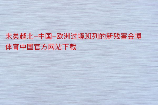 未矣越北-中国-欧洲过境班列的新残害金博体育中国官方网站下载