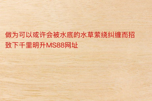 做为可以或许会被水底的水草萦绕纠缠而招致下千里明升MS88网址