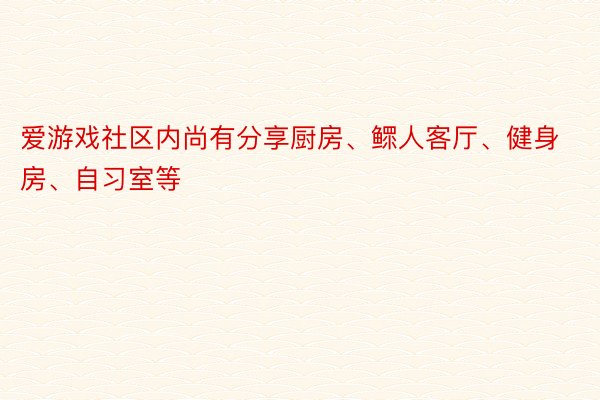 爱游戏社区内尚有分享厨房、鳏人客厅、健身房、自习室等