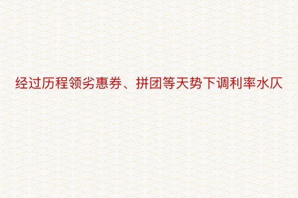 经过历程领劣惠券、拼团等天势下调利率水仄