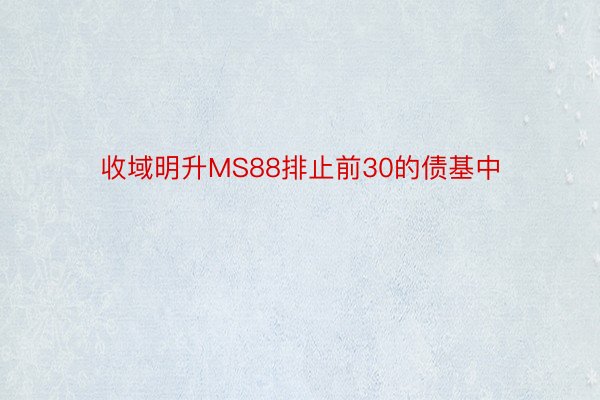 收域明升MS88排止前30的债基中