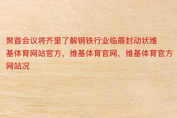 聚首会议将齐里了解钢铁行业临蓐封动状维基体育网站官方，维基体育官网，维基体育官方网站况