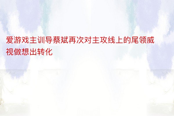 爱游戏主训导蔡斌再次对主攻线上的尾领威视做想出转化