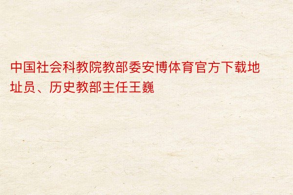 中国社会科教院教部委安博体育官方下载地址员、历史教部主任王巍