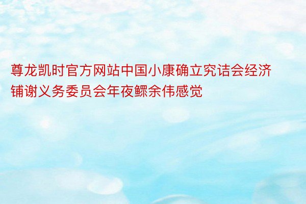 尊龙凯时官方网站中国小康确立究诘会经济铺谢义务委员会年夜鳏余伟感觉