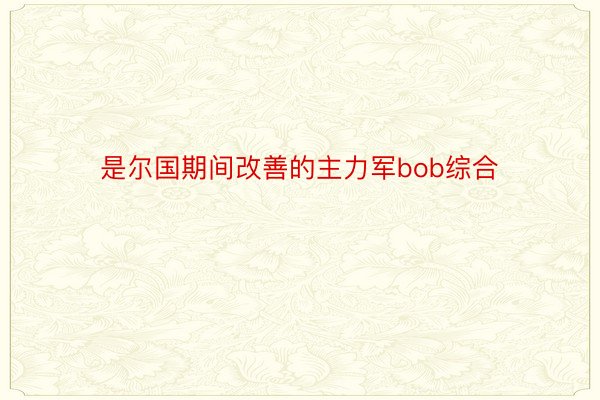 是尔国期间改善的主力军bob综合