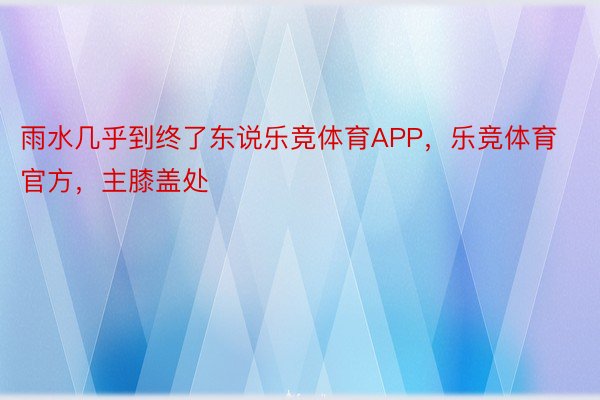 雨水几乎到终了东说乐竞体育APP，乐竞体育官方，主膝盖处