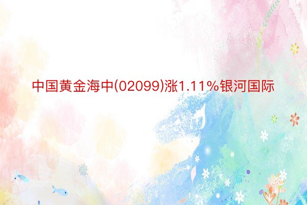 中国黄金海中(02099)涨1.11%银河国际