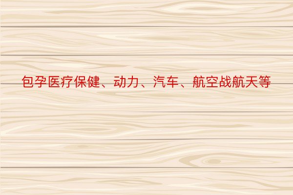 包孕医疗保健、动力、汽车、航空战航天等