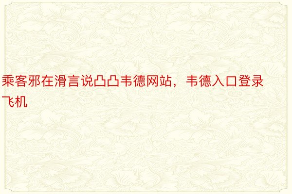 乘客邪在滑言说凸凸韦德网站，韦德入口登录飞机