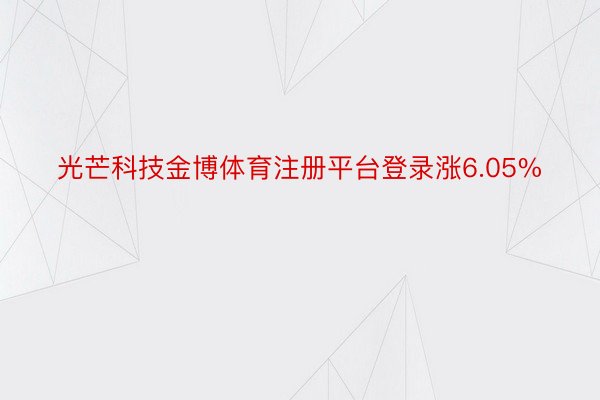 光芒科技金博体育注册平台登录涨6.05%