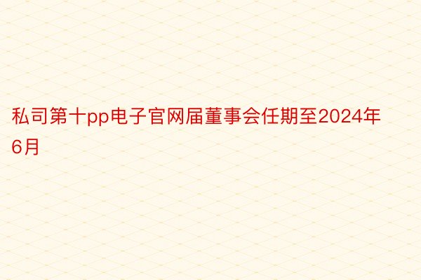 私司第十pp电子官网届董事会任期至2024年6月