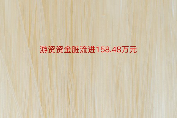 游资资金脏流进158.48万元