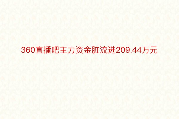 360直播吧主力资金脏流进209.44万元