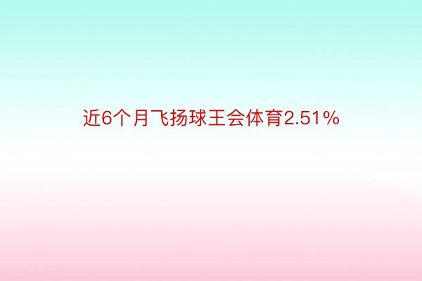 近6个月飞扬球王会体育2.51%