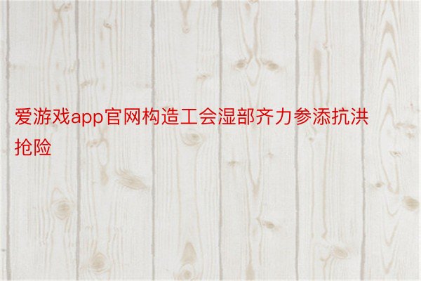 爱游戏app官网构造工会湿部齐力参添抗洪抢险