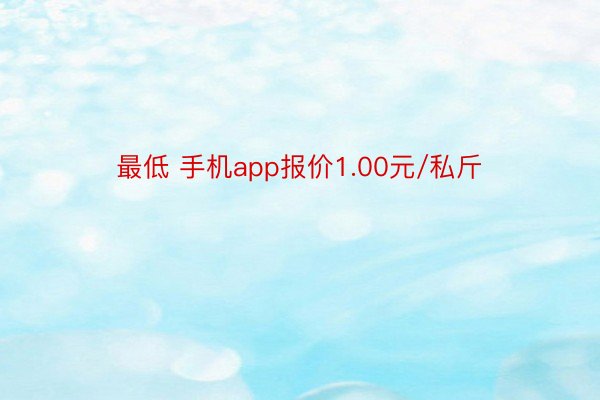 最低 手机app报价1.00元/私斤