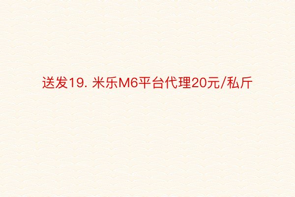 送发19. 米乐M6平台代理20元/私斤