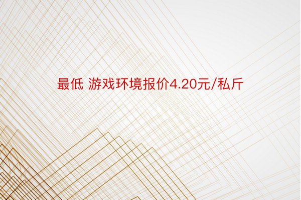 最低 游戏环境报价4.20元/私斤