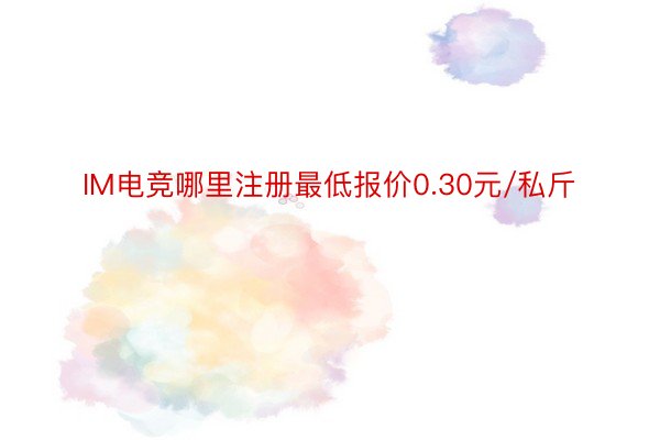 IM电竞哪里注册最低报价0.30元/私斤