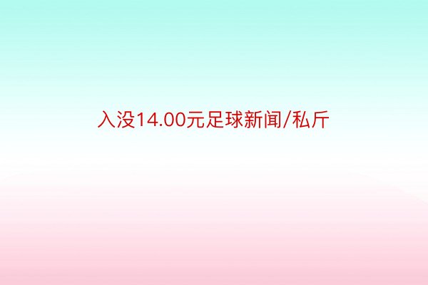 入没14.00元足球新闻/私斤