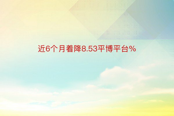 近6个月着降8.53平博平台%