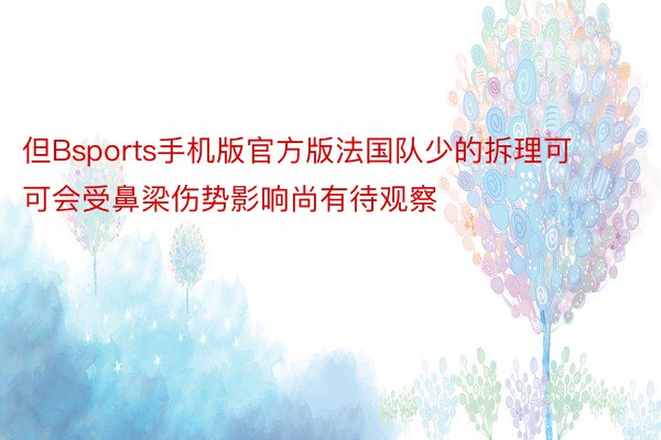 但Bsports手机版官方版法国队少的拆理可可会受鼻梁伤势影响尚有待观察