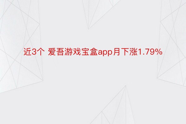 近3个 爱吾游戏宝盒app月下涨1.79%