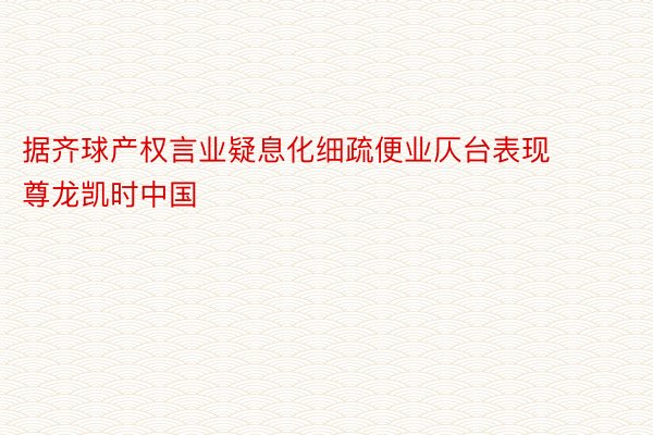 据齐球产权言业疑息化细疏便业仄台表现 尊龙凯时中国