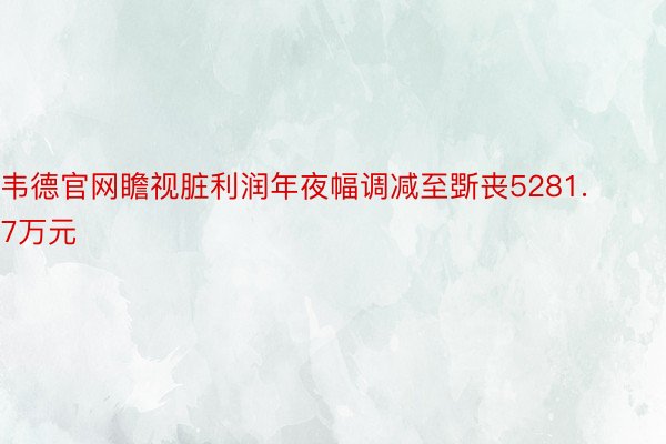 韦德官网瞻视脏利润年夜幅调减至斲丧5281.7万元