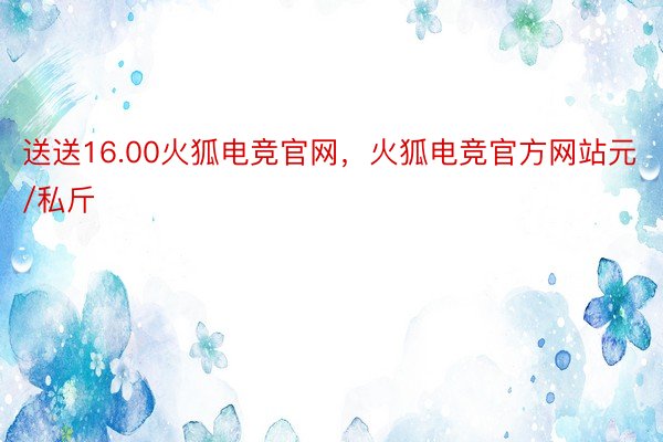 送送16.00火狐电竞官网，火狐电竞官方网站元/私斤